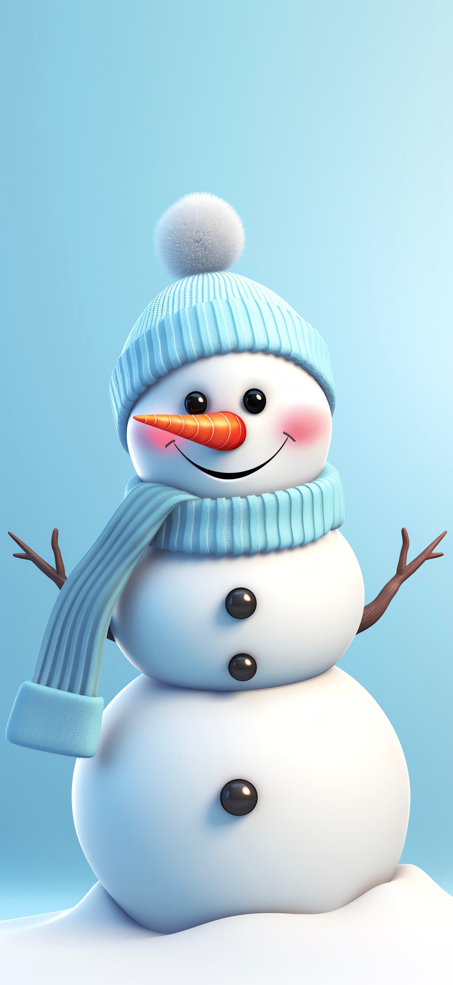 Blue Snowman - Pro phone wallpaper