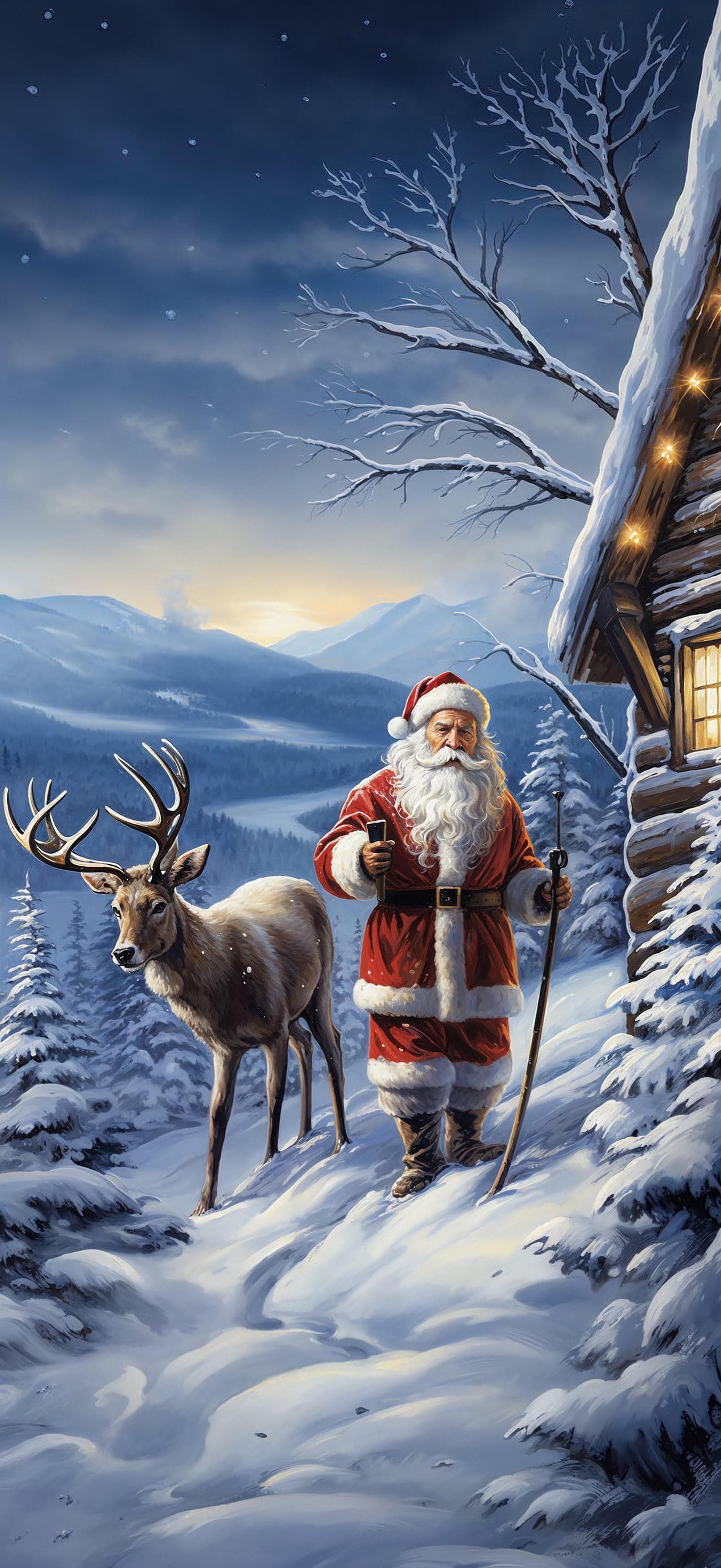 Santa's Visit - Pro phone wallpaper
