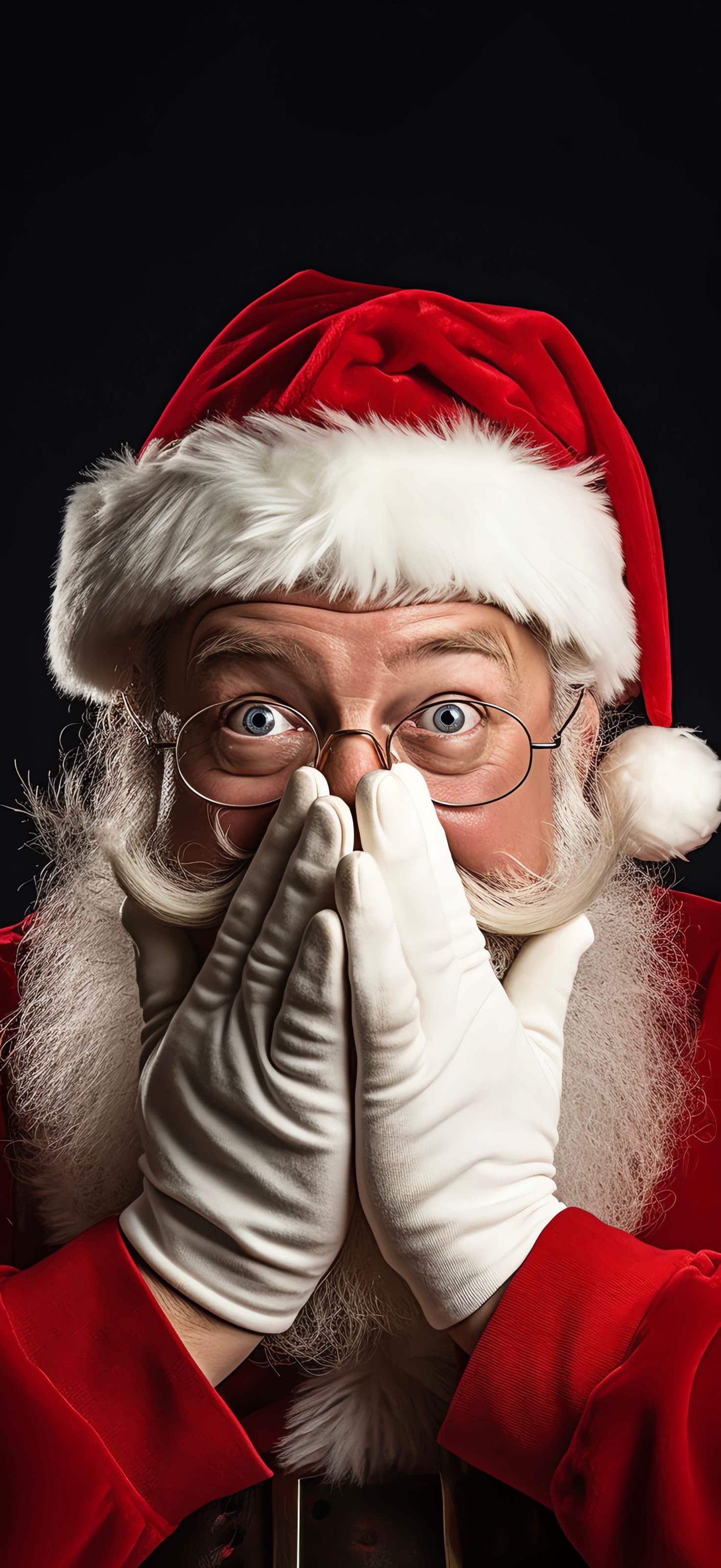 Surprised Santa Portrait - Pro phone wallpaper