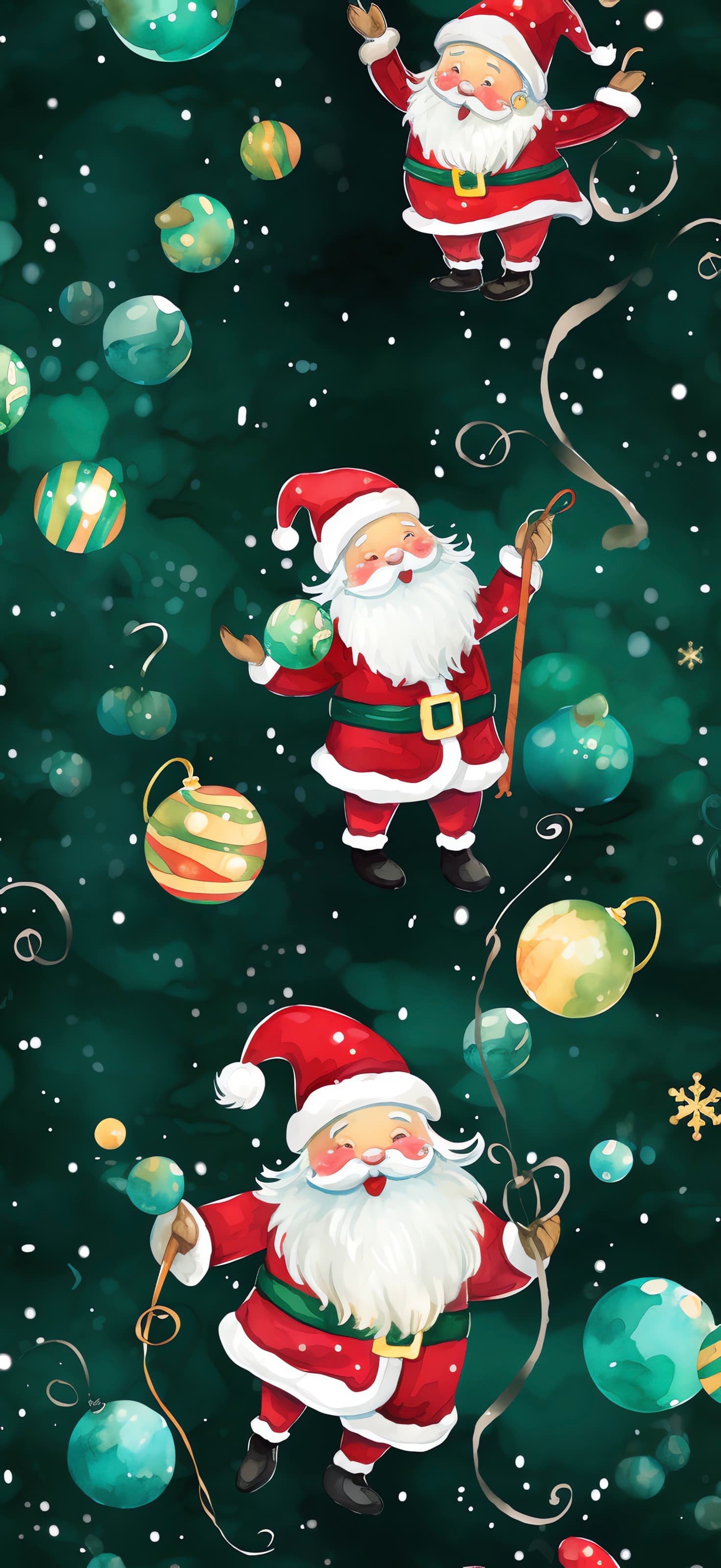 Ornaments Santa Fun - Pro phone wallpaper