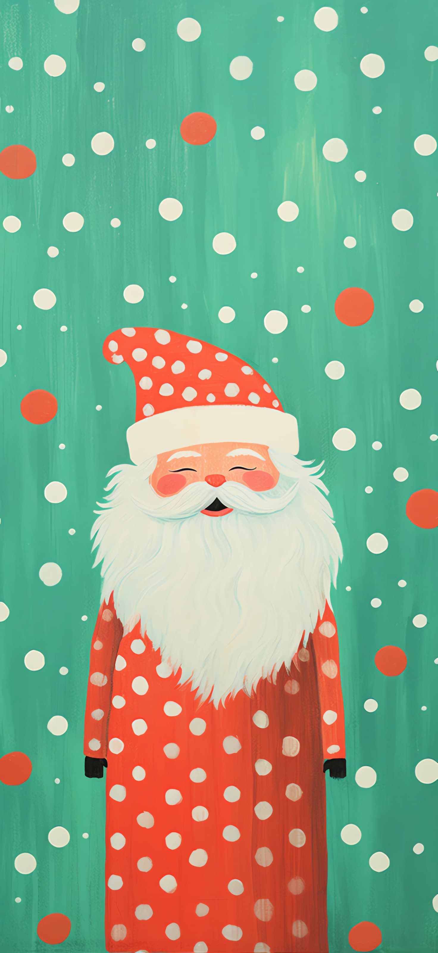 Polka Dot Santa - Pro phone wallpaper