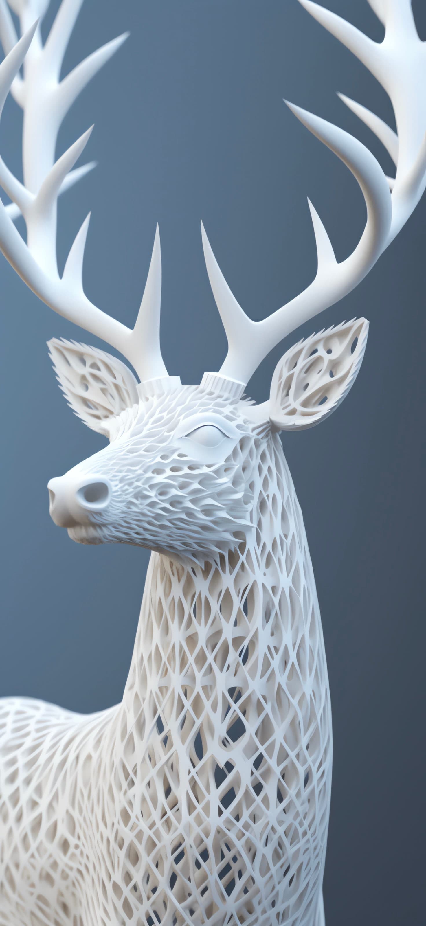 White Deer Sculpture - Pro phone wallpaper