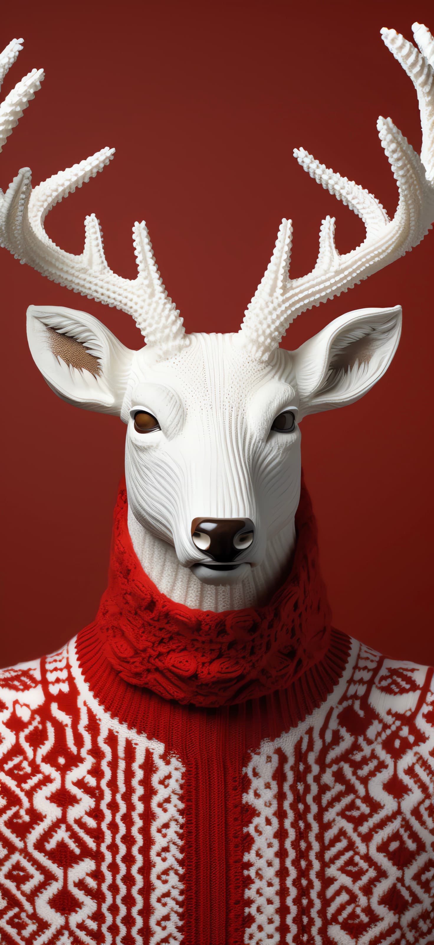 Sweater Deer Portrait - Pro phone wallpaper