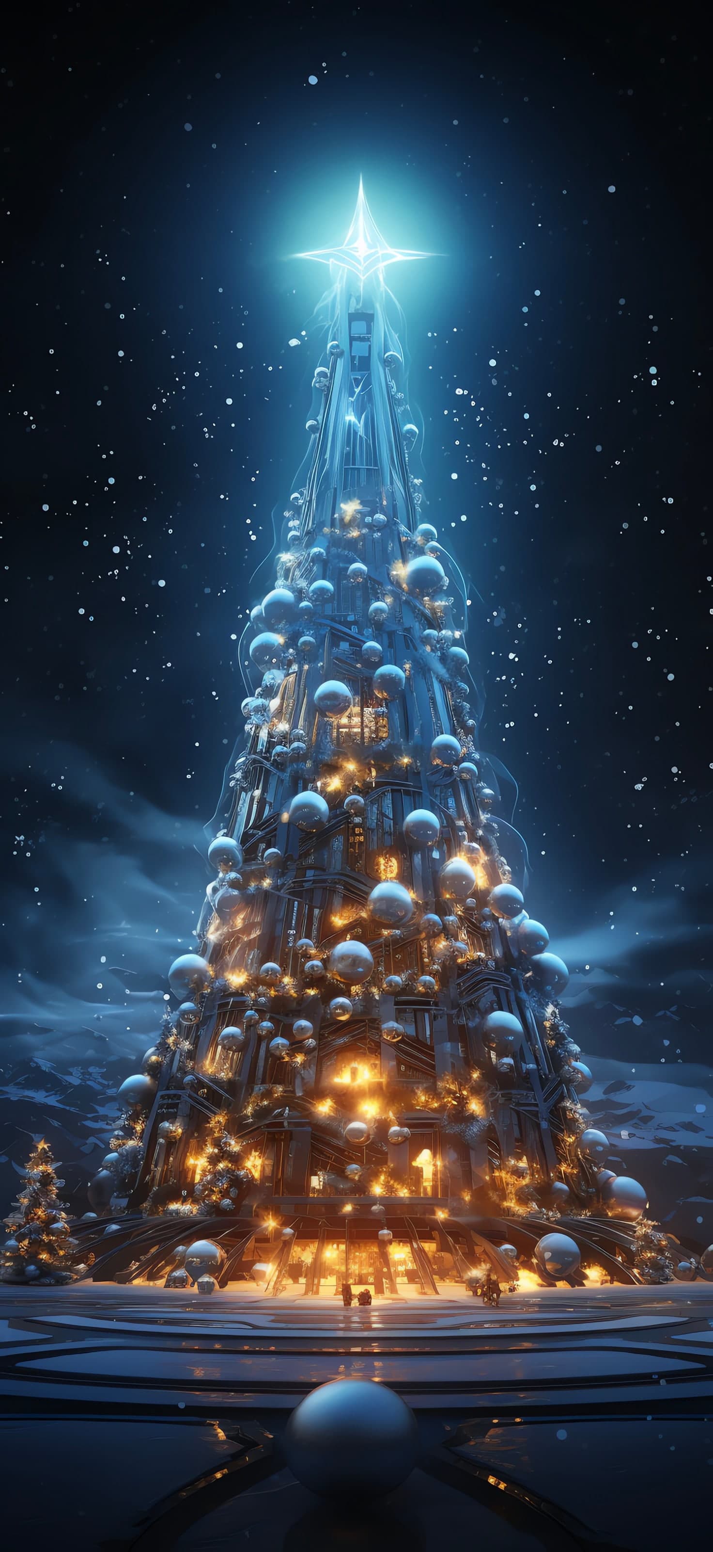 Futuristic Christmas - Pro phone wallpaper