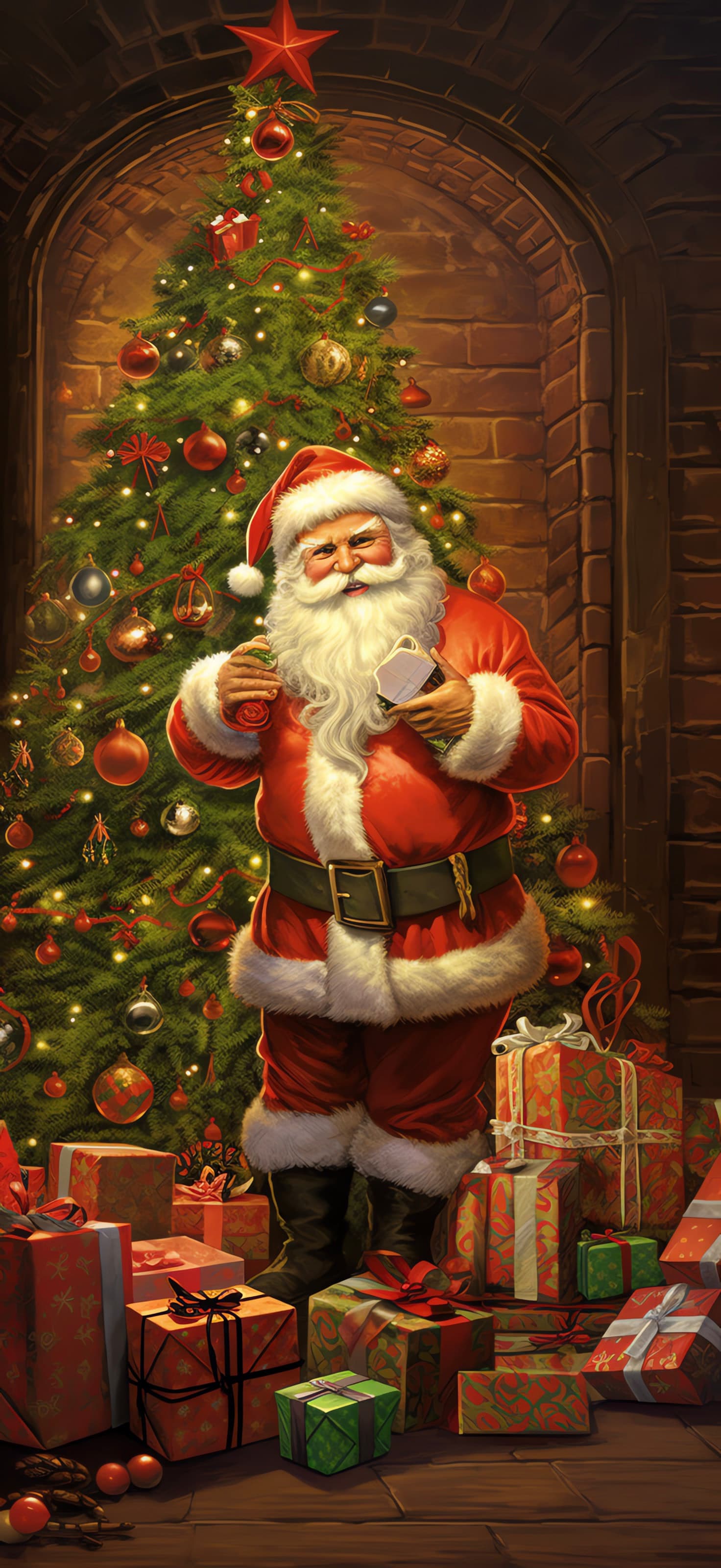 Santa's Cheer - Pro phone wallpaper