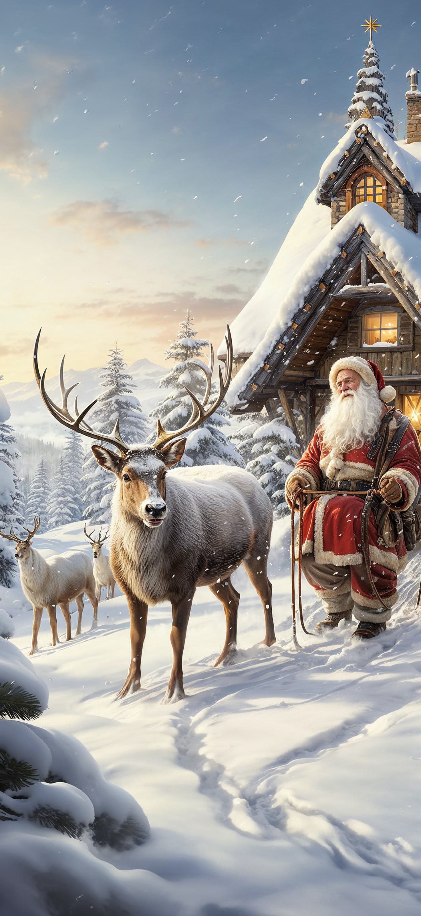 Reindeer Journey - Pro phone wallpaper