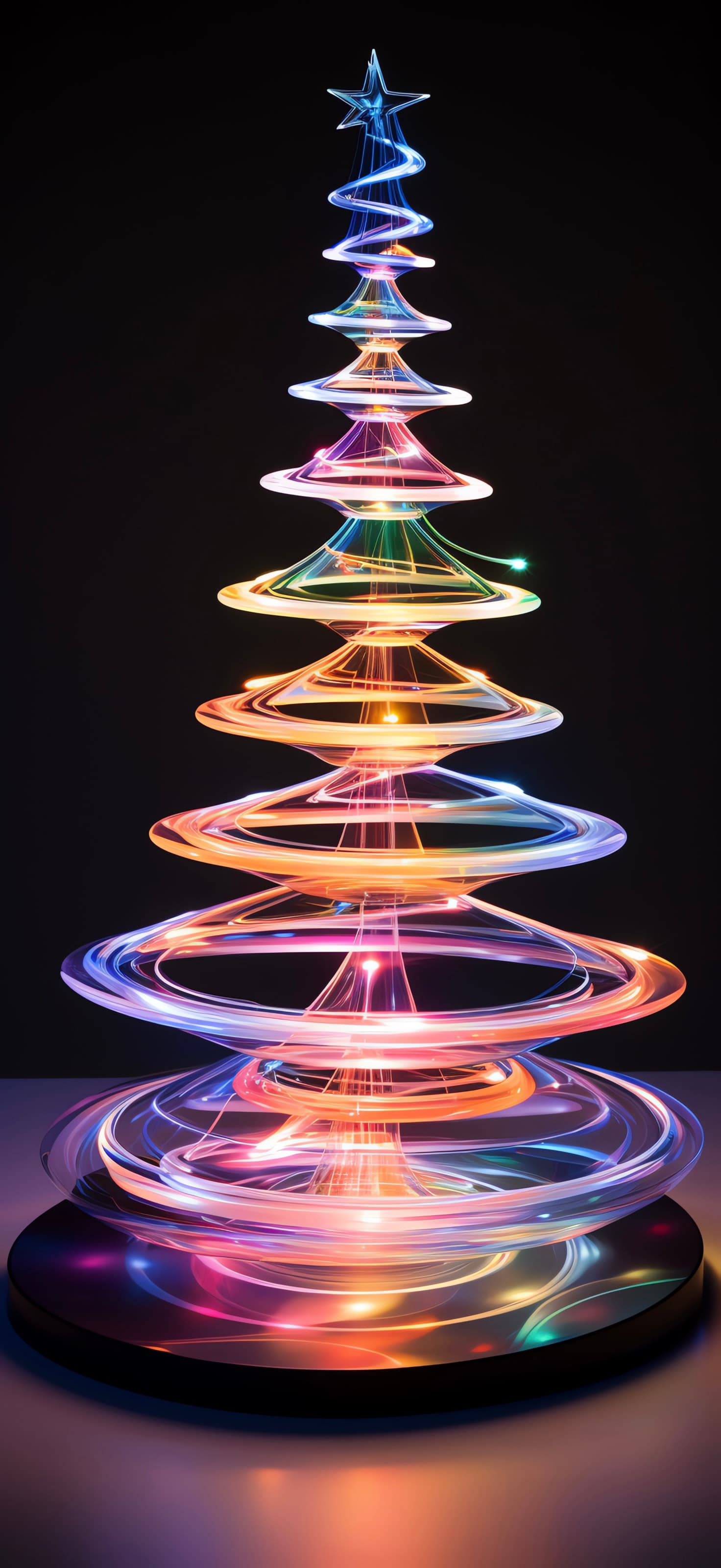 Glowing Christmas Rings - Pro phone wallpaper