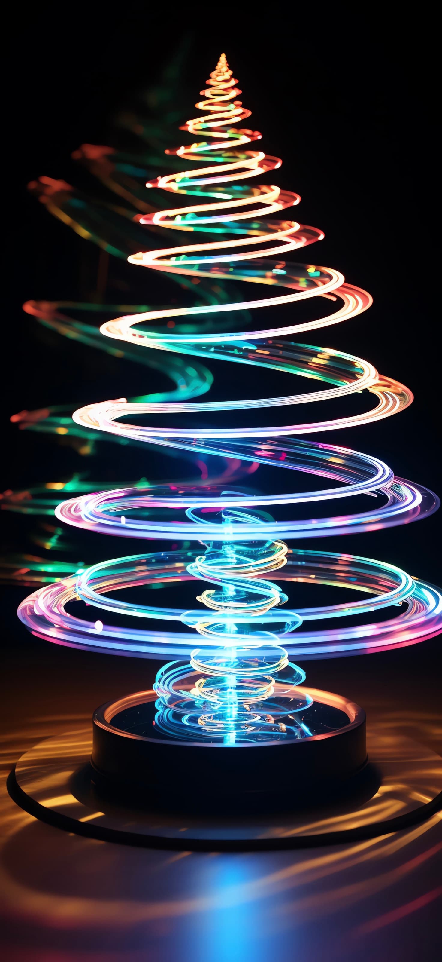 Christmas Light Spiral - Pro phone wallpaper