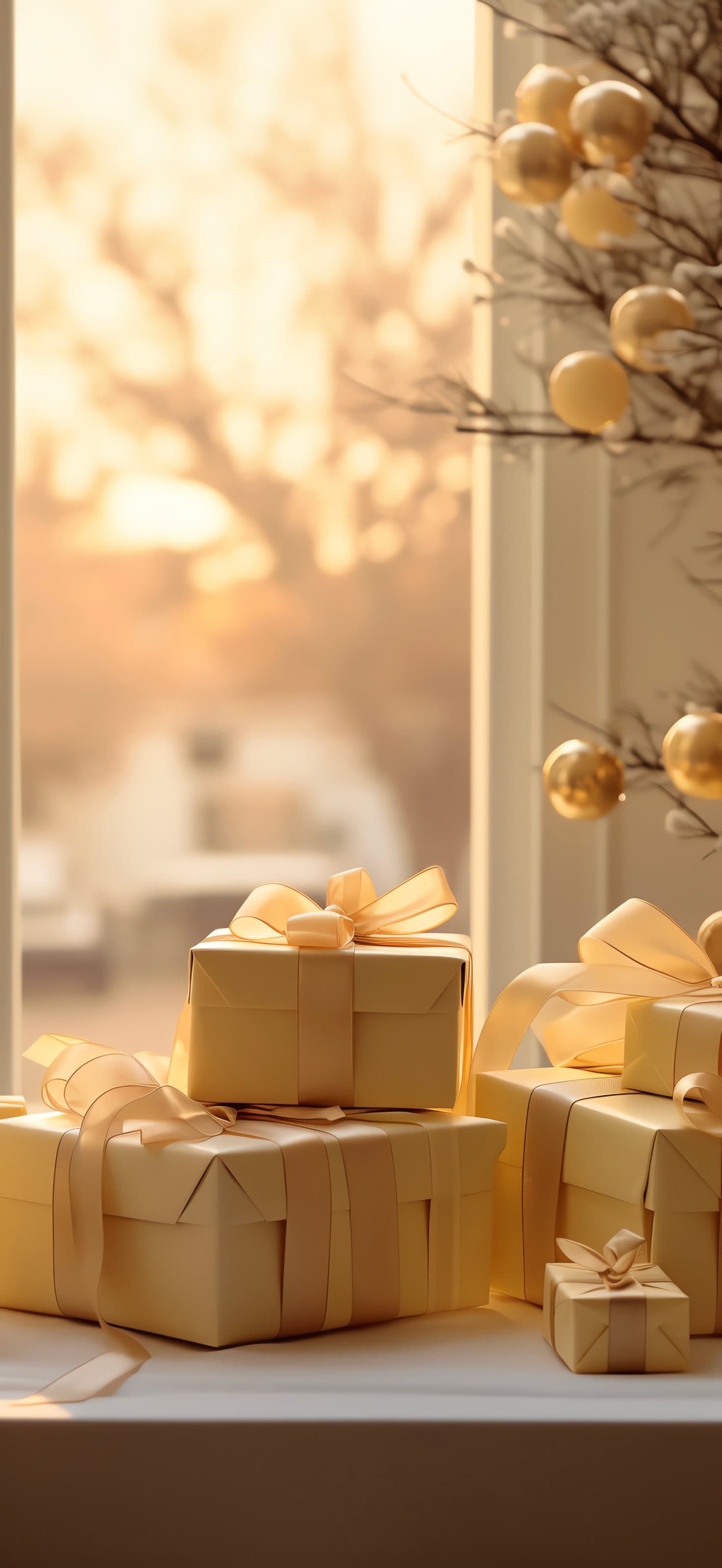 Golden Gift Stack - Pro phone wallpaper