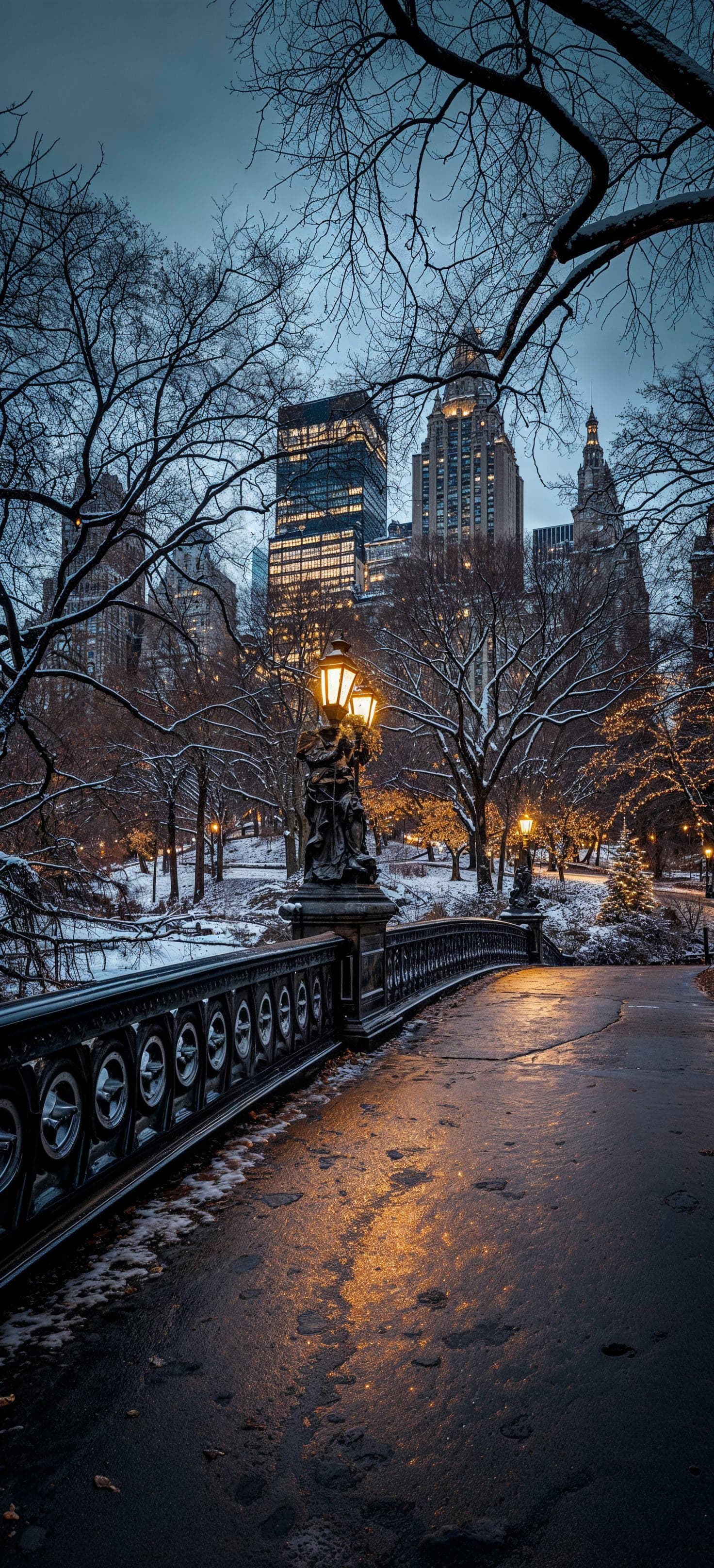Winter Cityscape - Pro phone wallpaper
