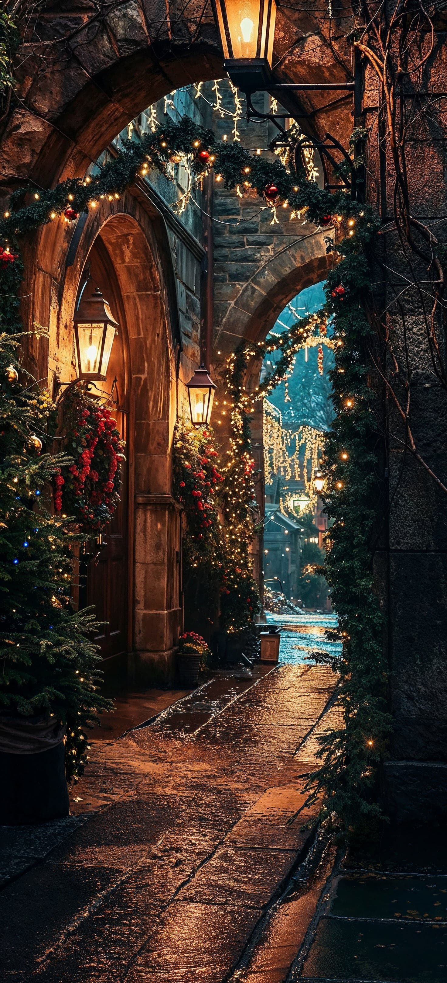 Festive Stone Archway - Pro phone wallpaper