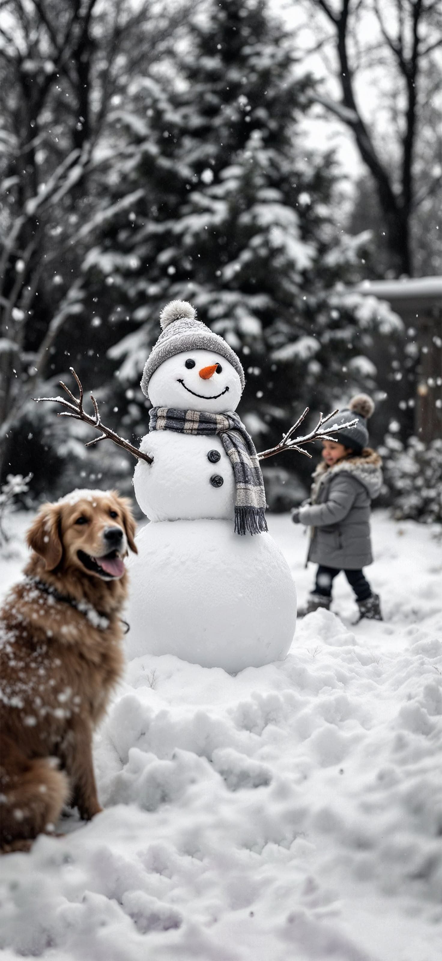 Snowman Christmas Tree - Pro phone wallpaper