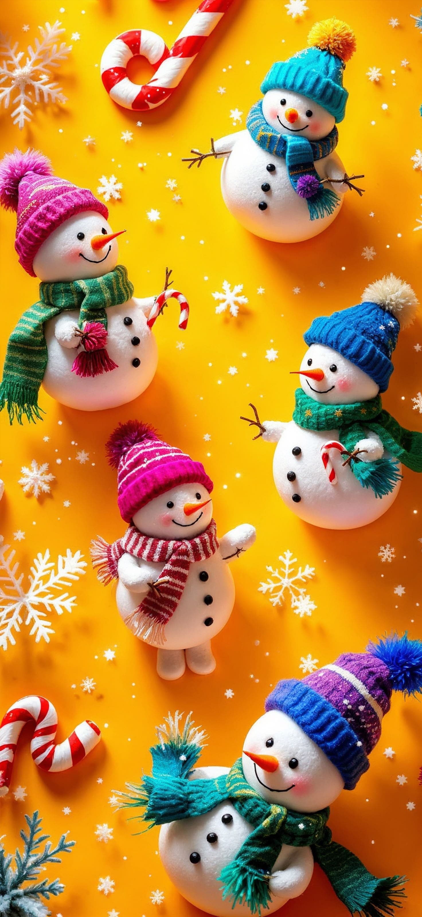 Snowman Candy Cane - Pro phone wallpaper