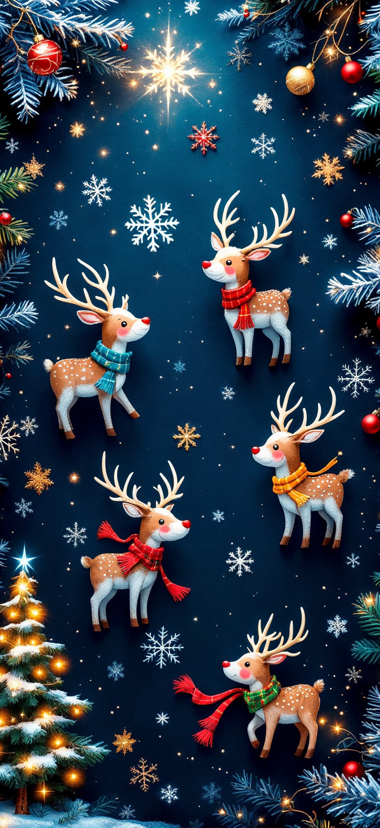Santa's Gift Pile - Pro phone wallpaper