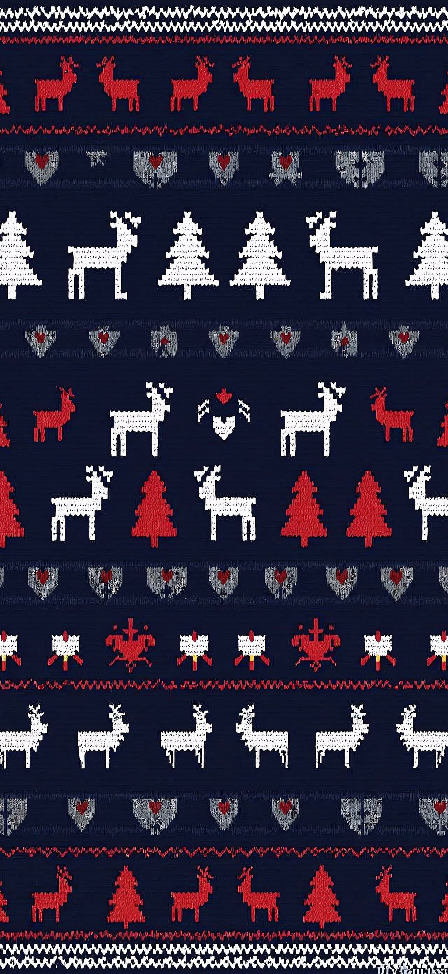Christmas Reindeer Pattern - Pro phone wallpaper
