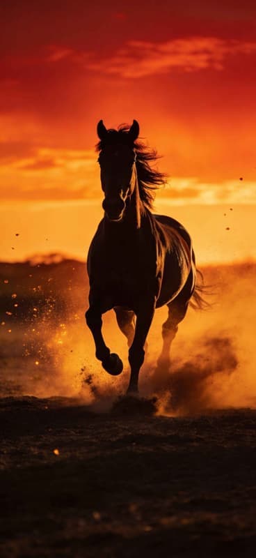 Galloping Sunset Horse - Pro phone wallpaper download