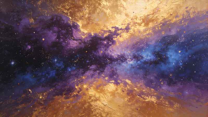 Golden Cosmic Dust - free desktop wallpaper download