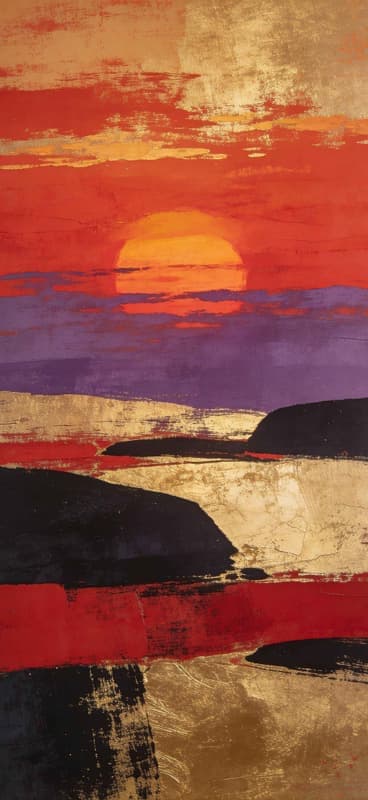 Fiery Sunset Art - free phone wallpaper download