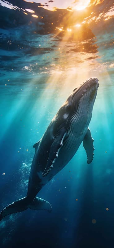 Whale Sunlight - free phone wallpaper download