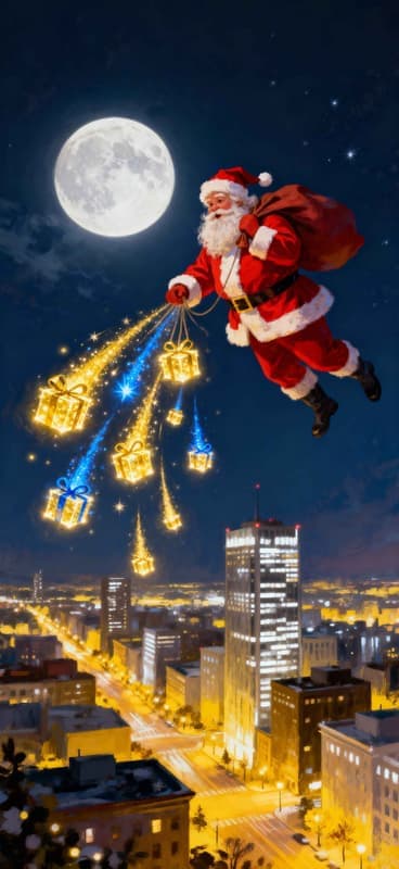 Midnight Gifts Over the City 3 - Pro phone wallpaper download