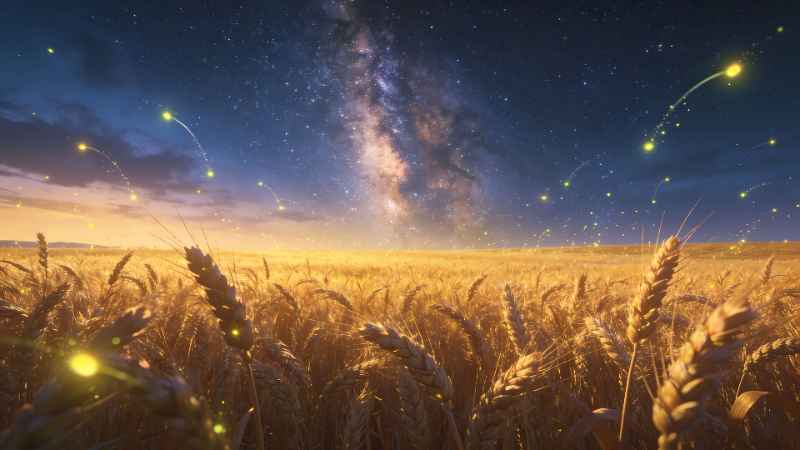 Wheat Field Galaxy - free desktop wallpaper download