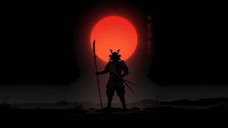 Samurai Red Sun 2 - Pro desktop wallpaper download