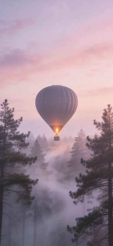 Balloon Misty Sunrise - free phone wallpaper download