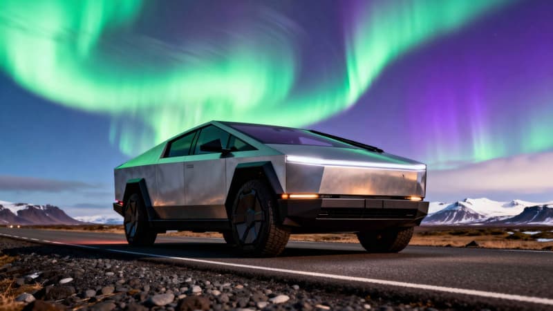 Aurora Cybertruck 2 - free desktop wallpaper download