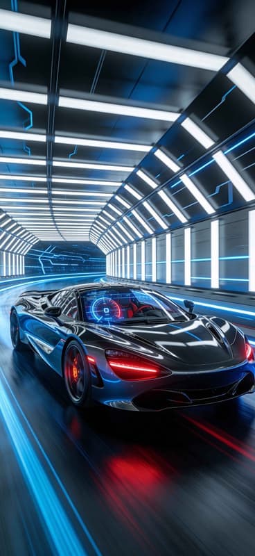Neon Car Tunnel 2 - free phone wallpaper download