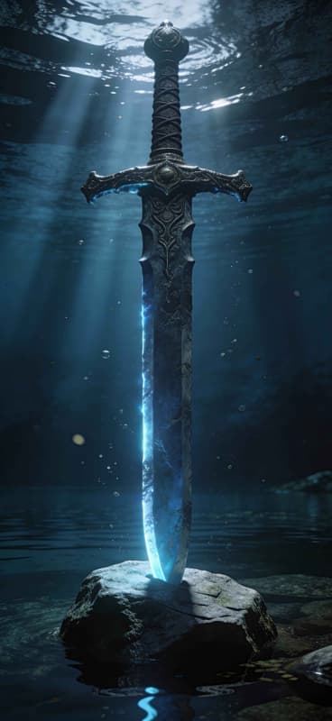 Submerged Sword - free phone wallpaper download