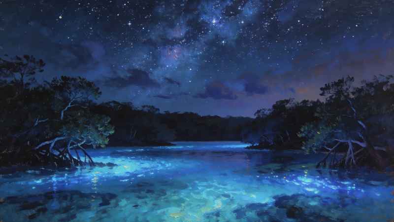 Mystical Night River - free desktop wallpaper download