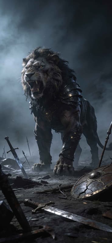 Armored Lion King - free phone wallpaper download