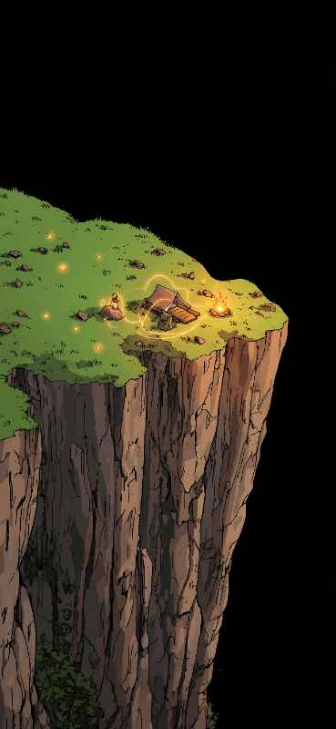 Cliffside Campfire Glow - free phone wallpaper download