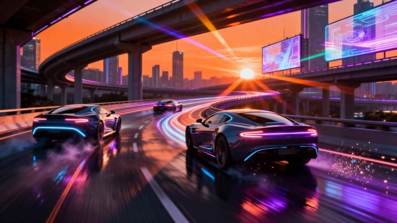 Neon Rush Skyline 2 - Pro desktop wallpaper download