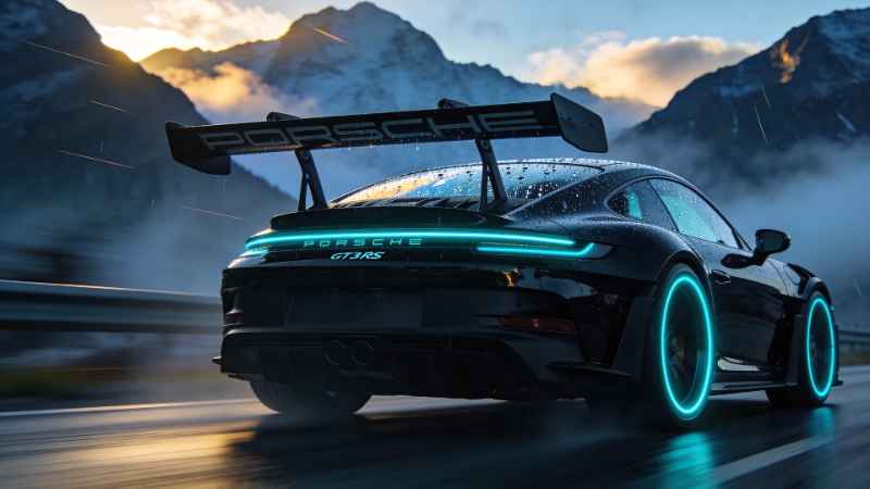Neon Porsche Drive - Pro desktop wallpaper download
