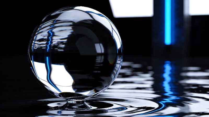 Reflective Blue Orb - free desktop wallpaper download