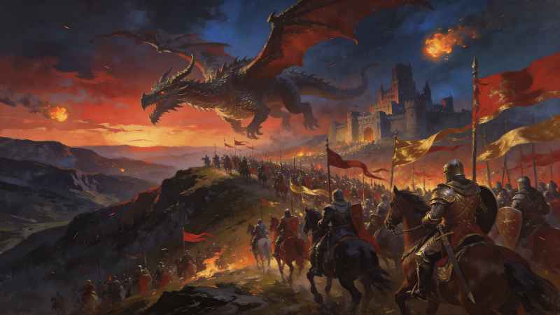 Dragon Siege Fantasy - free desktop wallpaper download