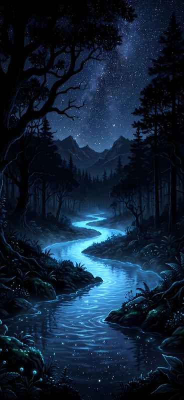 Enchanted Forest River - free phone wallpaper download