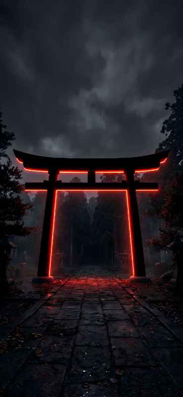 Neon Torii Gate - Pro phone wallpaper download