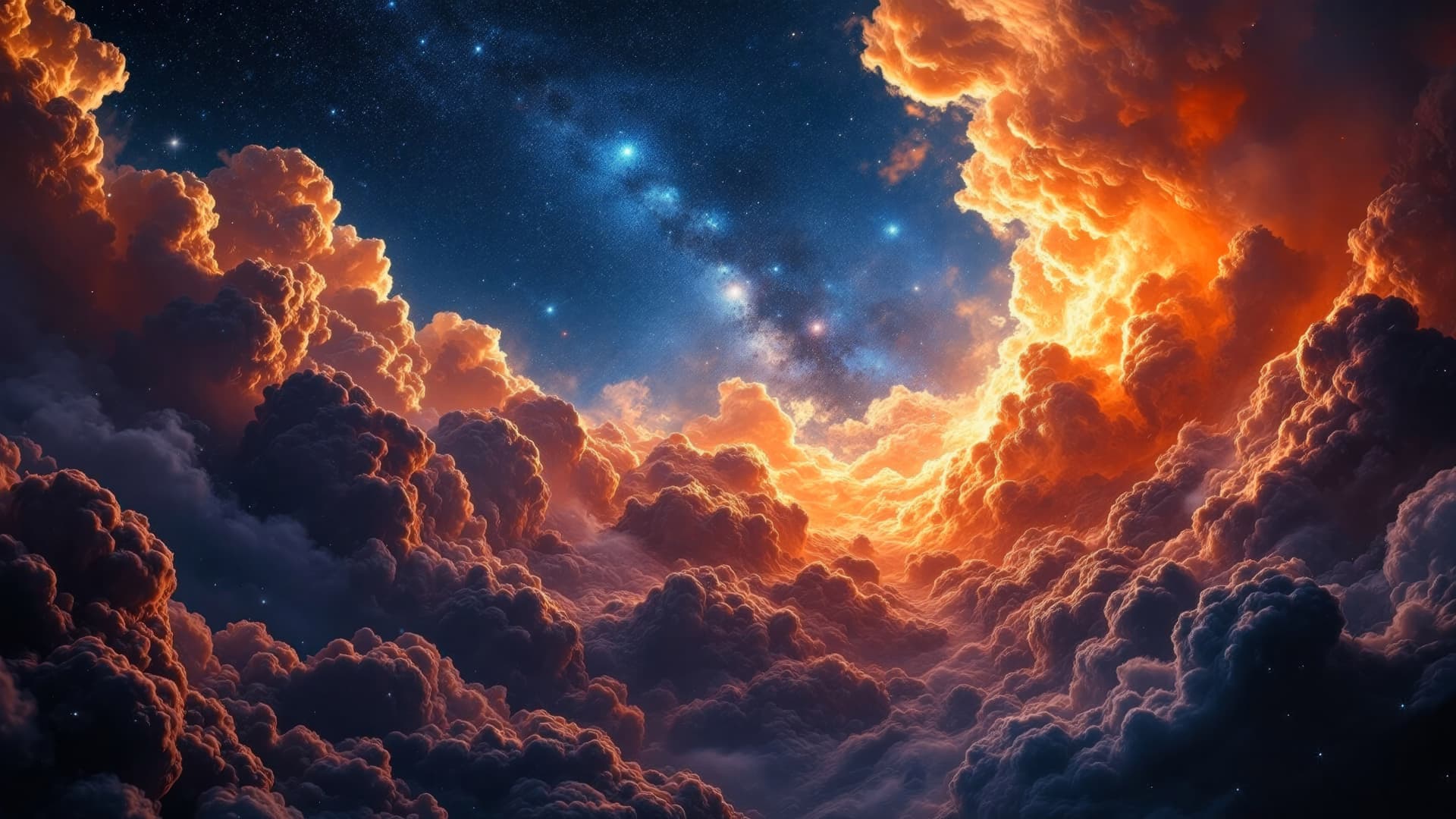 Celestial Cloudscape Fire - Pro desktop wallpaper