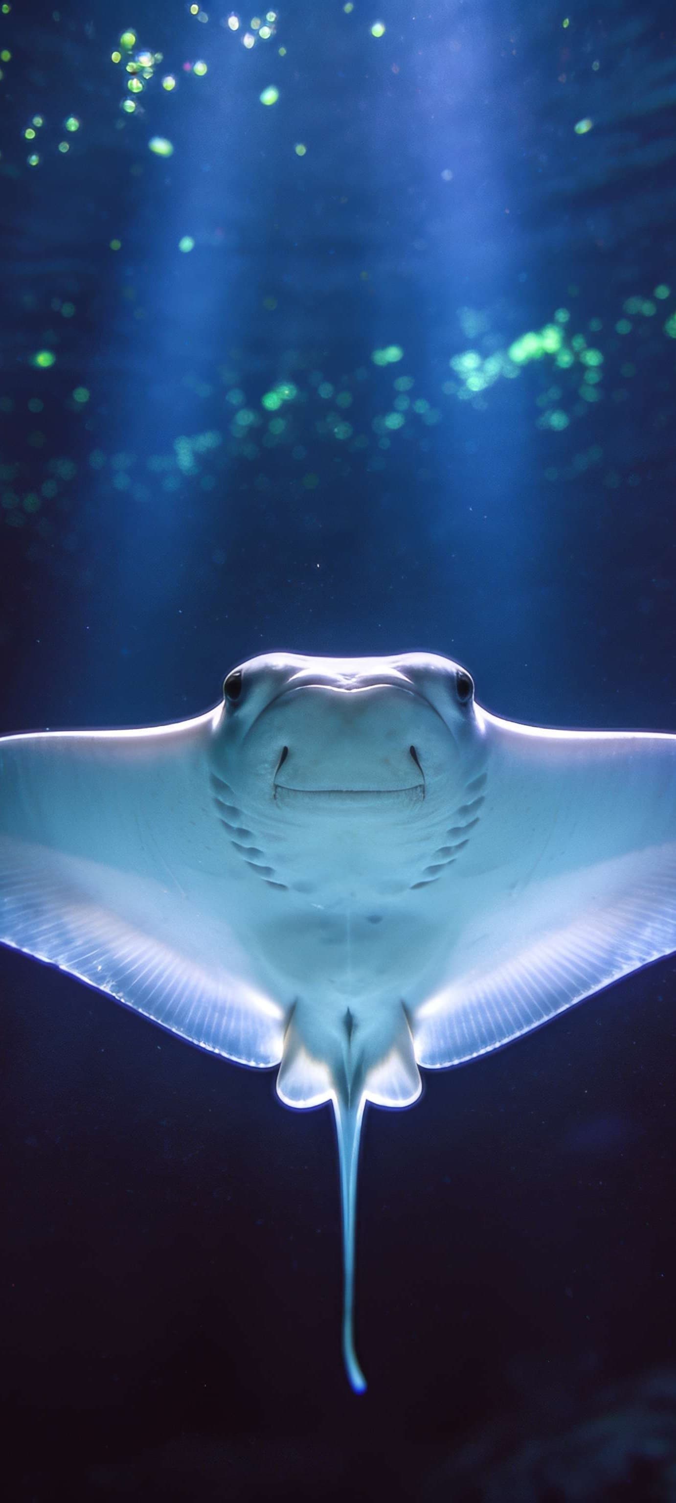 Luminous Stingray Depths - free phone wallpaper