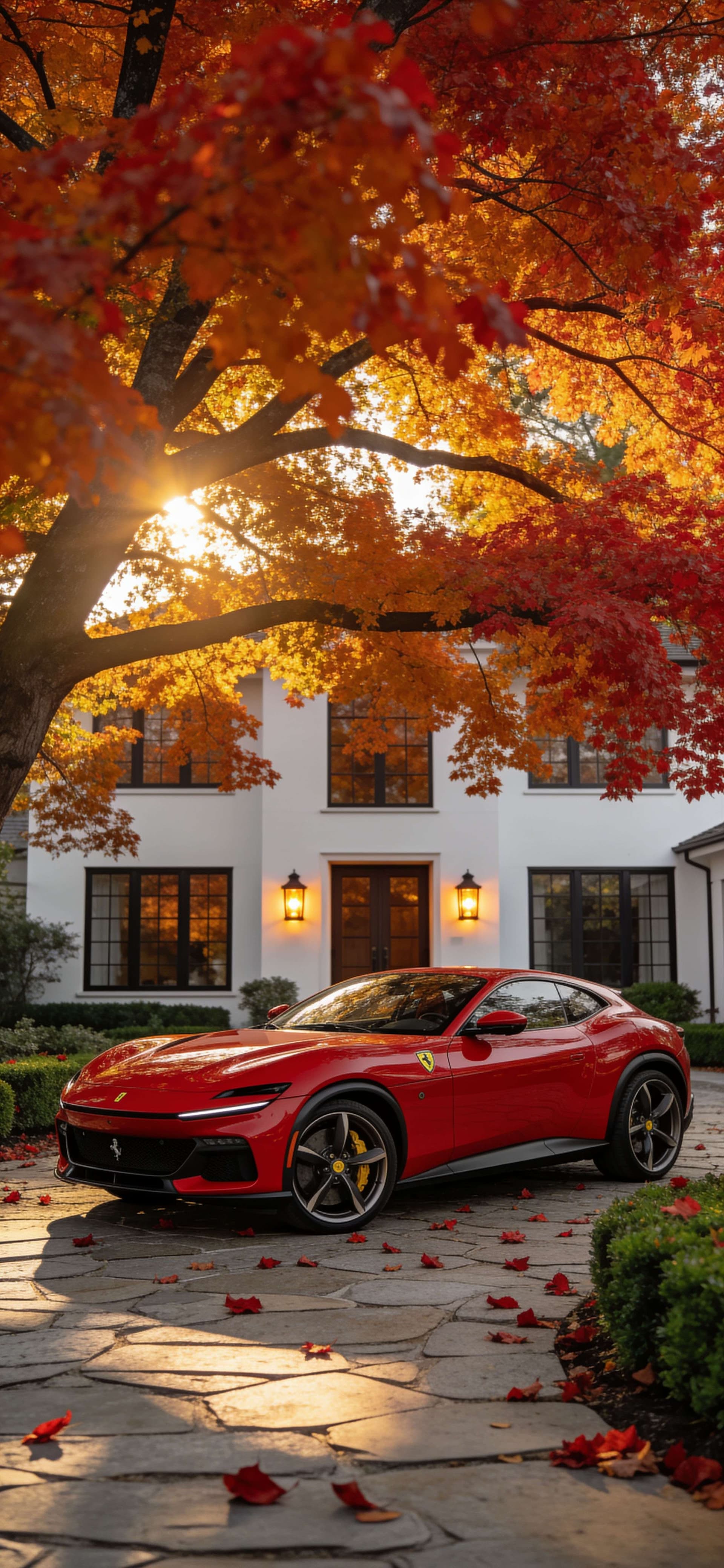 Autumn Estate Drive - Pro phone wallpaper