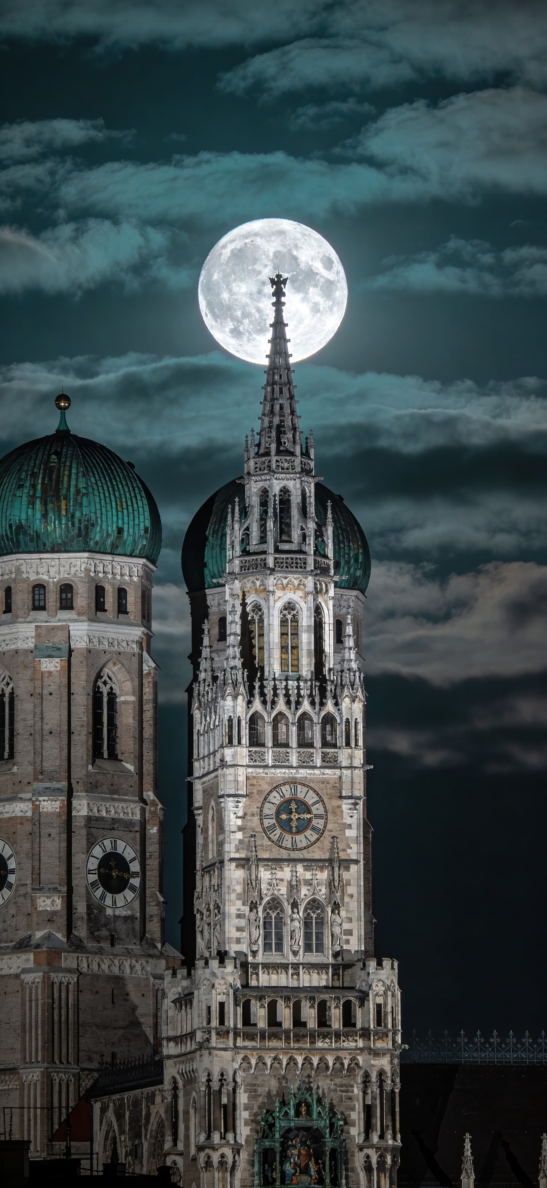 Moonlit City Tower - Pro phone wallpaper