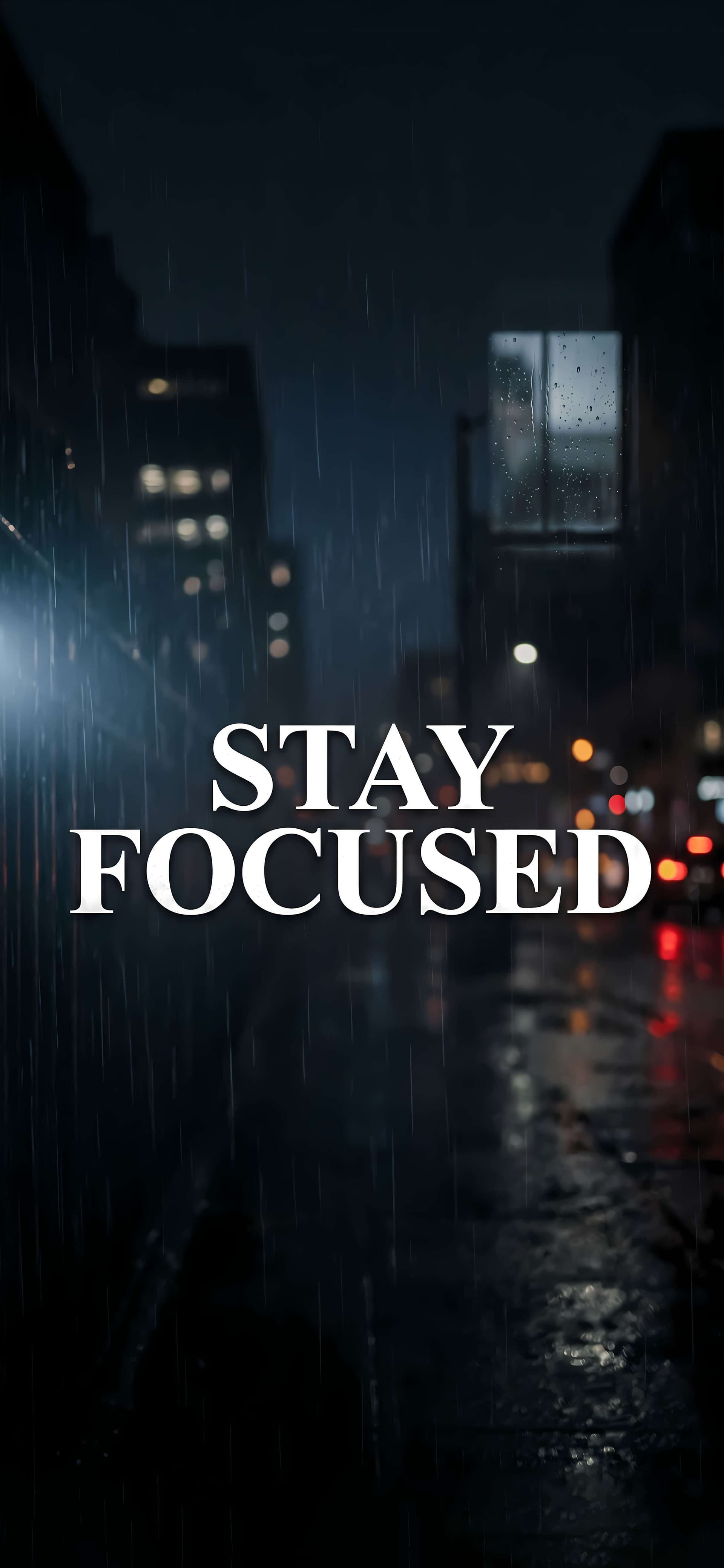 Focused City Rain - free phone wallpaper