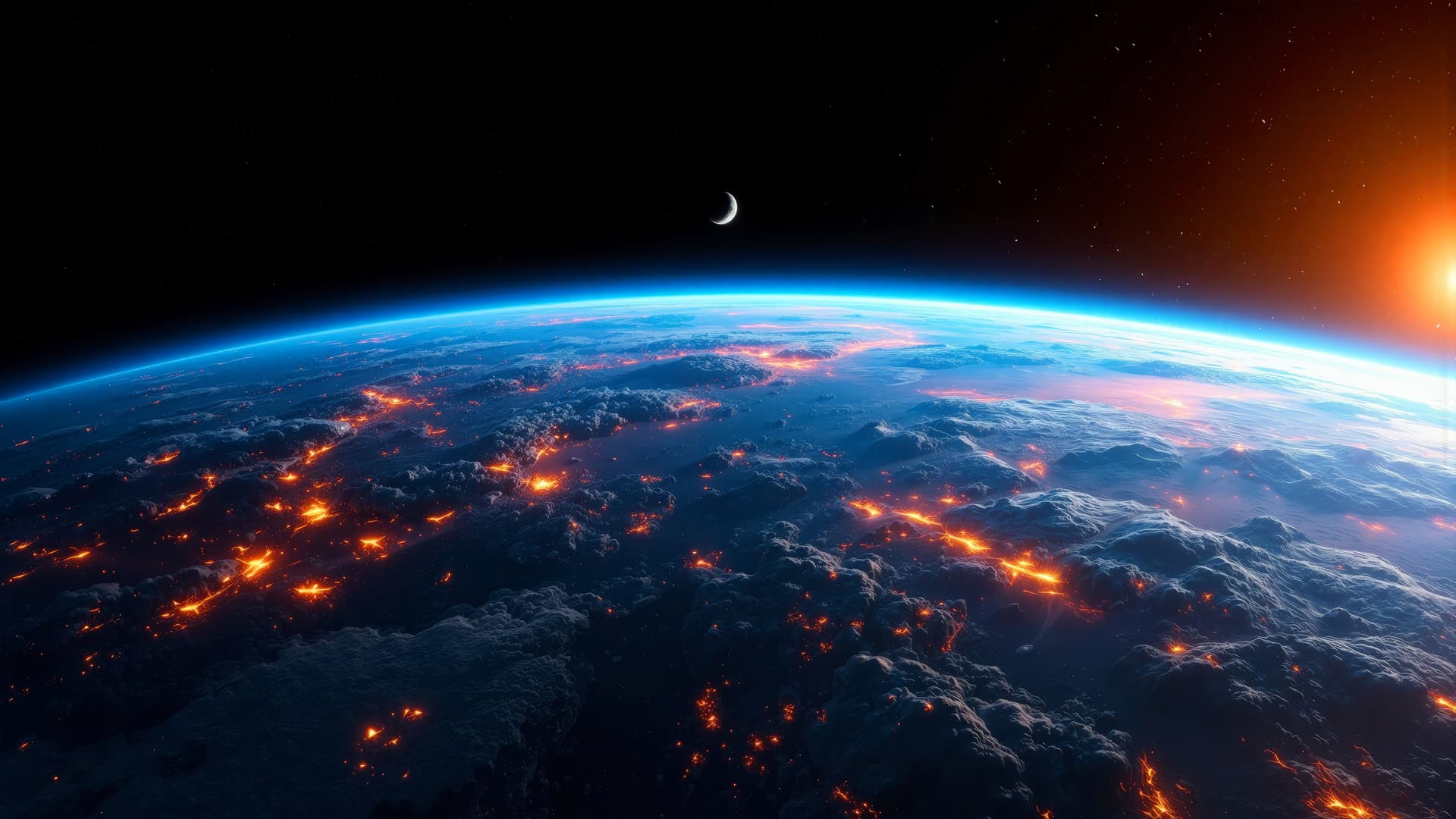 Earth from Space at Dawn - Pro desktop wallpaper