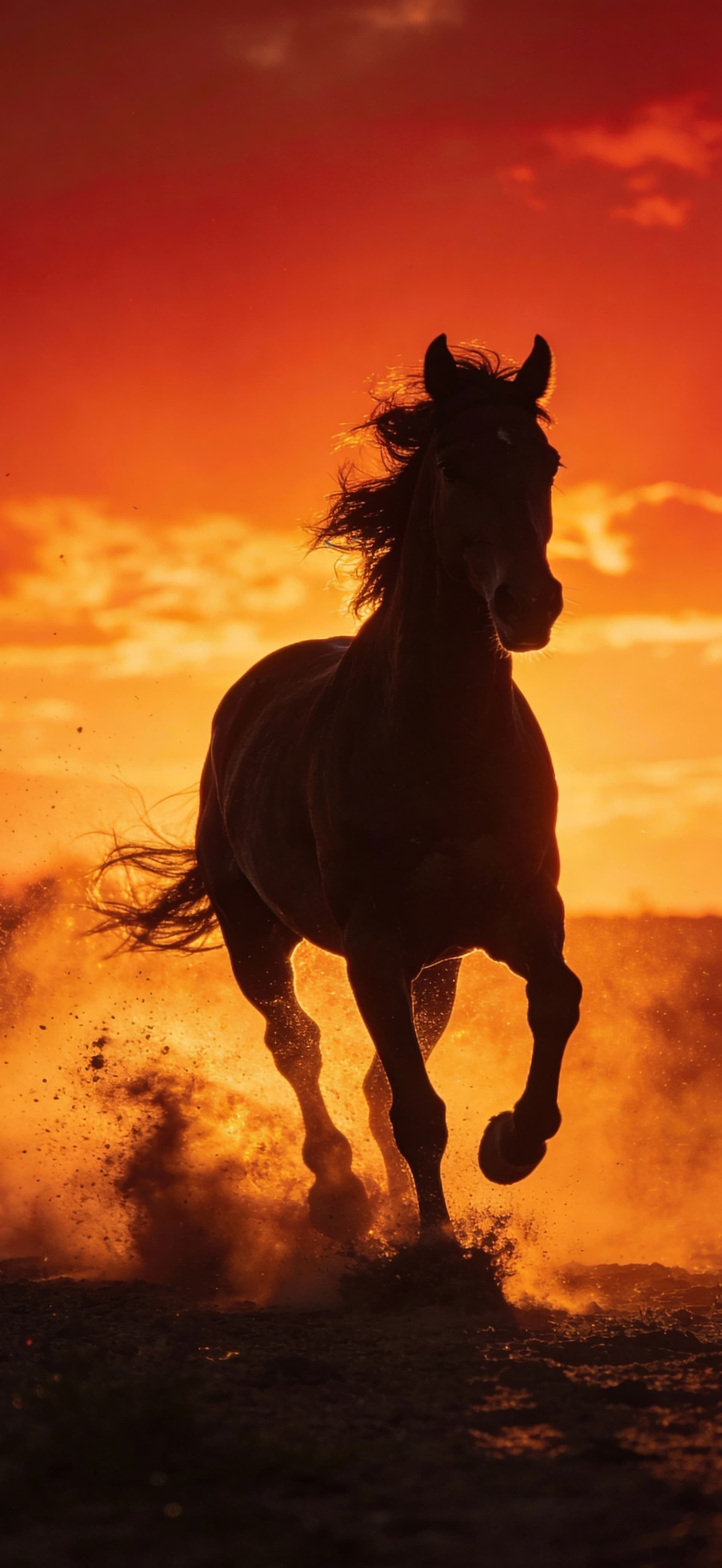 Galloping Sunset Horse 2 - free phone wallpaper