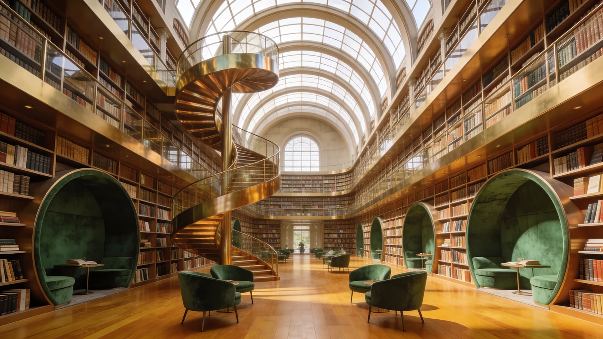 Grand Library Interior - Pro desktop wallpaper