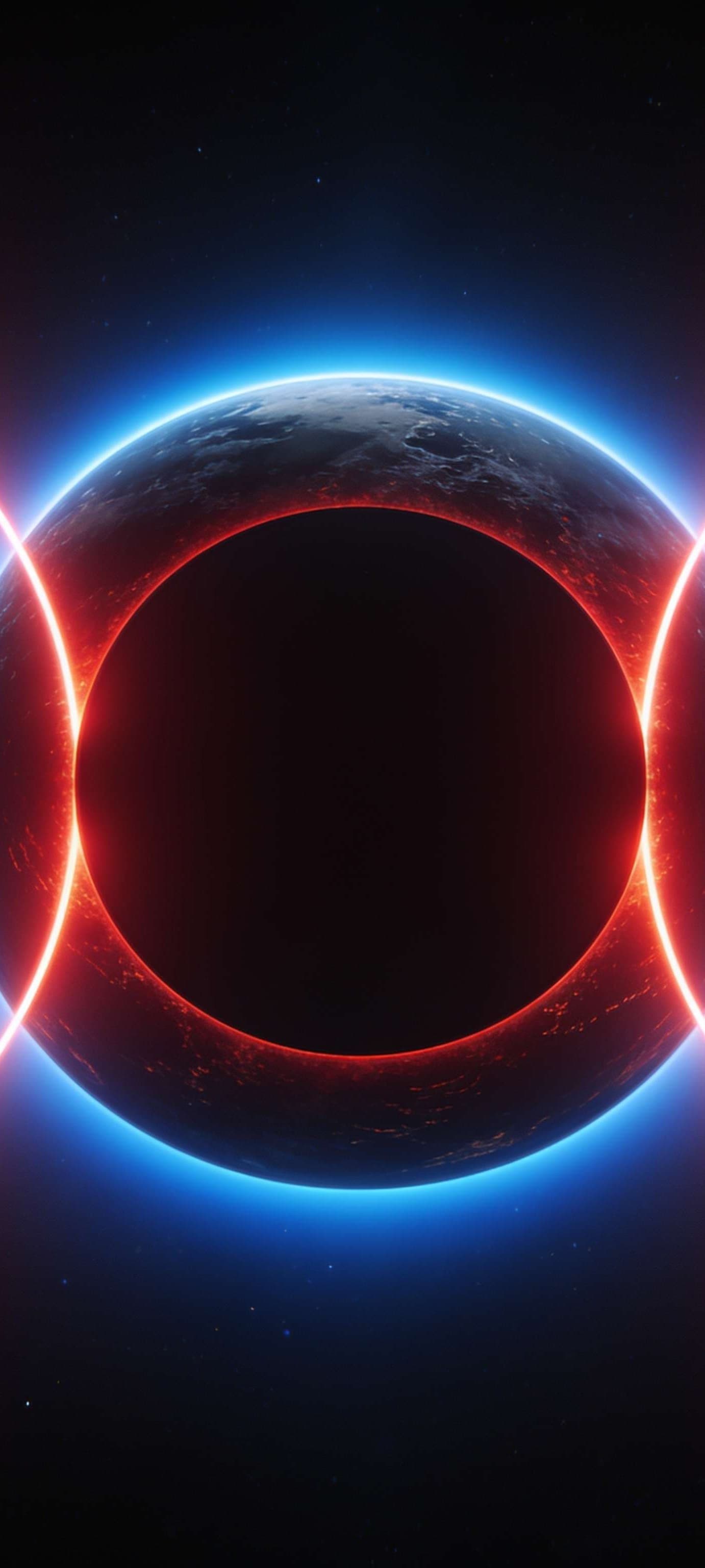 Cosmic Rings Alignment - Pro phone wallpaper