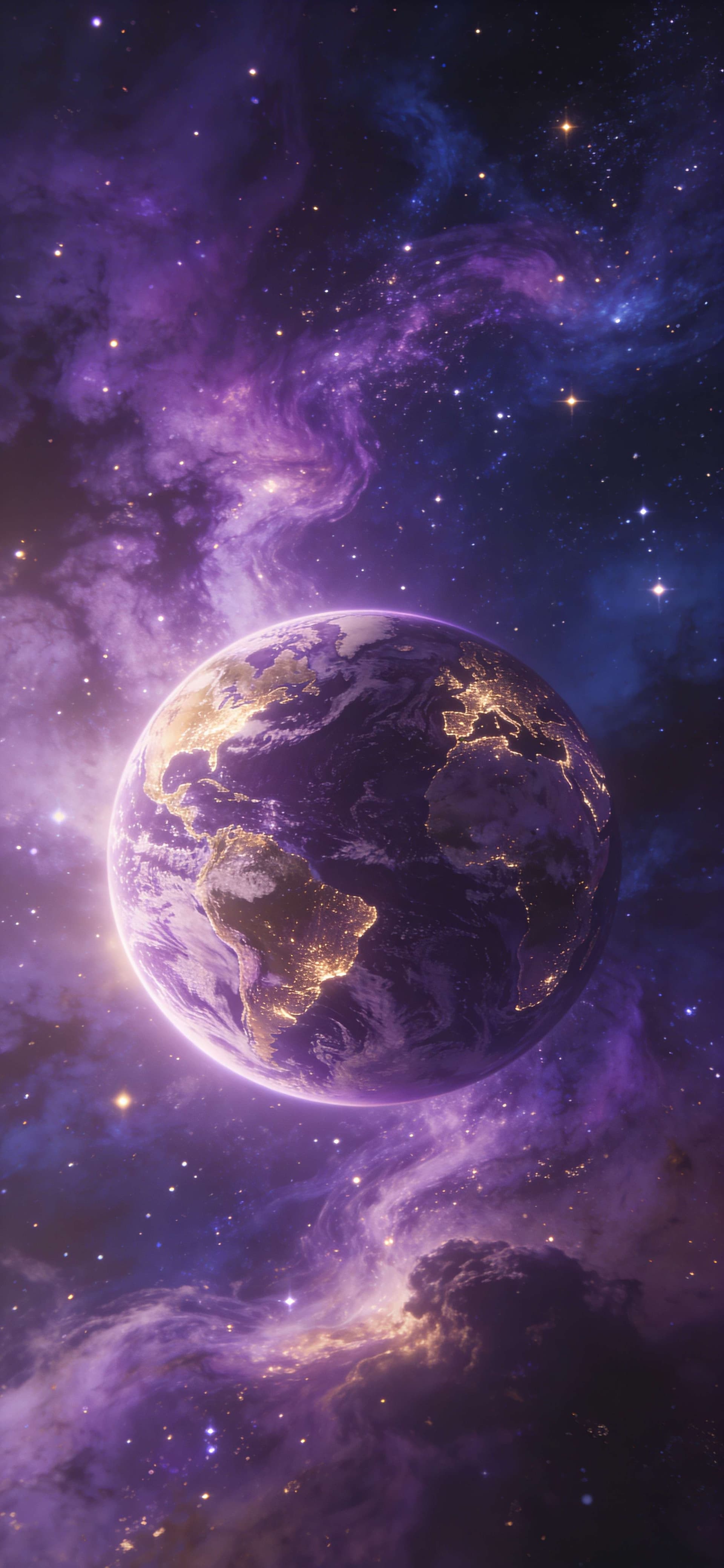 Cosmic Purple Planet - free phone wallpaper