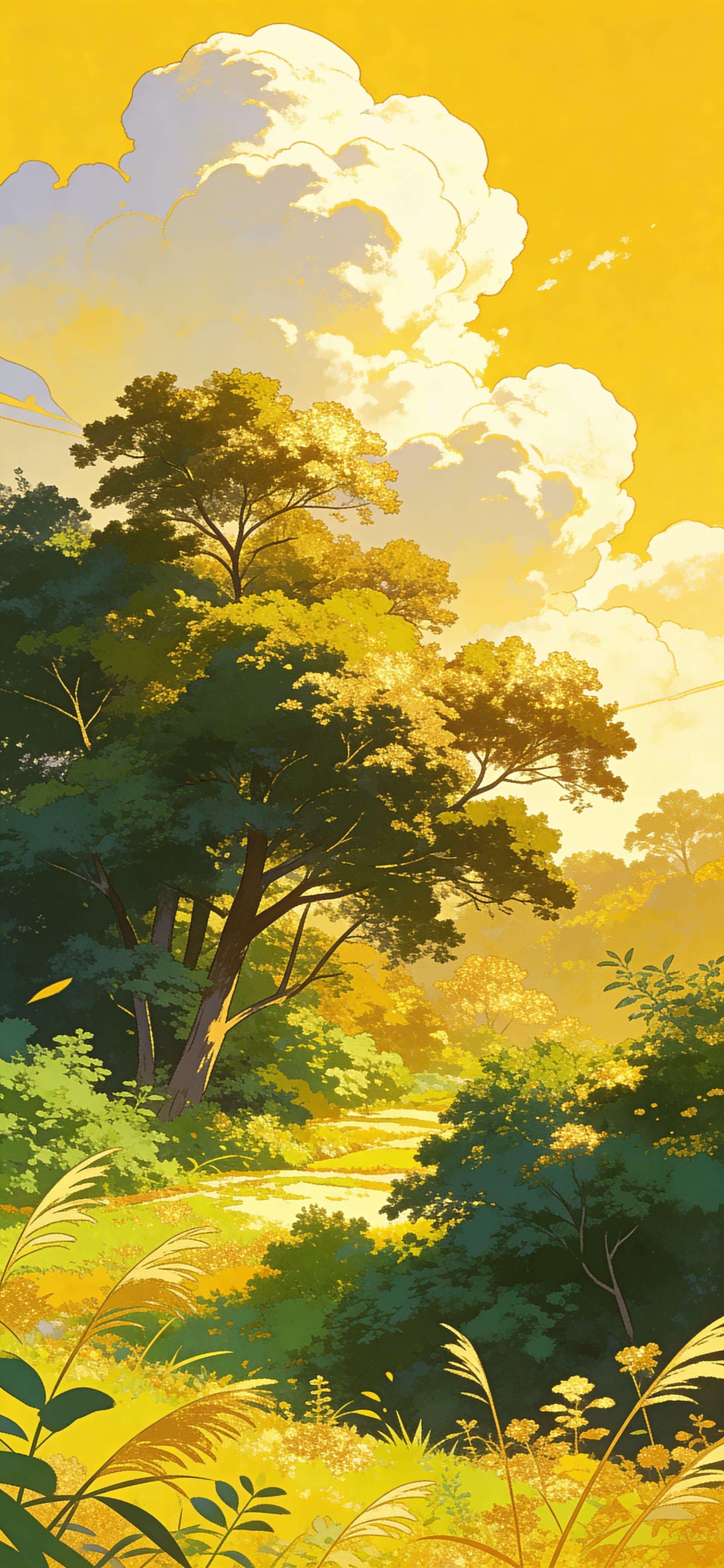 Golden Forest Day - free phone wallpaper